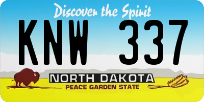 ND license plate KNW337