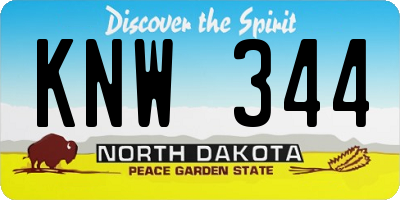 ND license plate KNW344