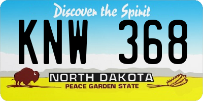 ND license plate KNW368