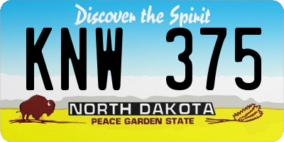 ND license plate KNW375