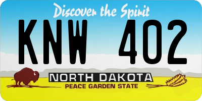 ND license plate KNW402