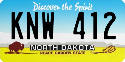 ND license plate KNW412