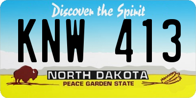 ND license plate KNW413