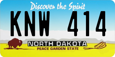 ND license plate KNW414