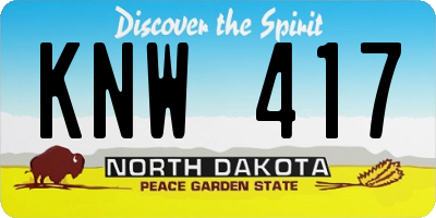 ND license plate KNW417