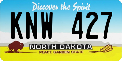 ND license plate KNW427