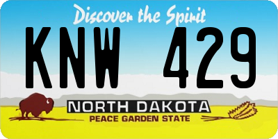 ND license plate KNW429