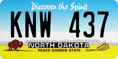 ND license plate KNW437