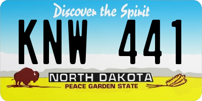 ND license plate KNW441
