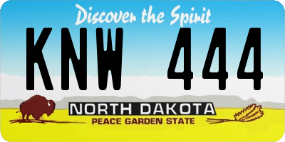 ND license plate KNW444