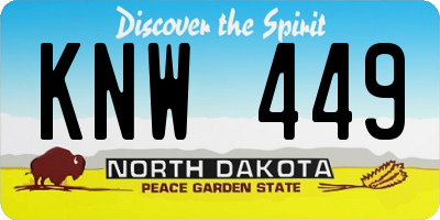ND license plate KNW449