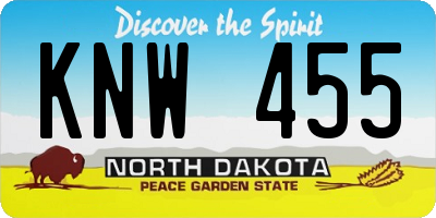 ND license plate KNW455