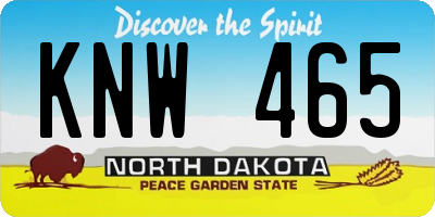 ND license plate KNW465
