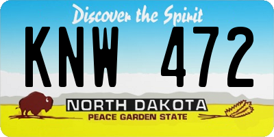 ND license plate KNW472