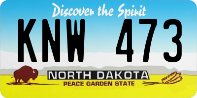 ND license plate KNW473