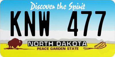 ND license plate KNW477
