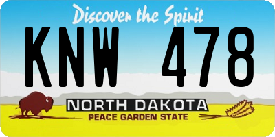 ND license plate KNW478