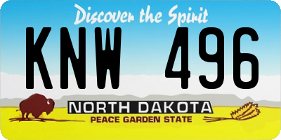 ND license plate KNW496