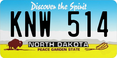 ND license plate KNW514