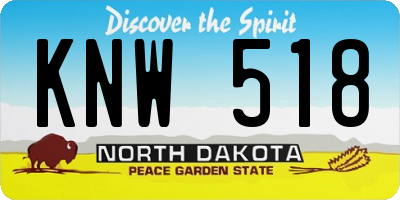 ND license plate KNW518