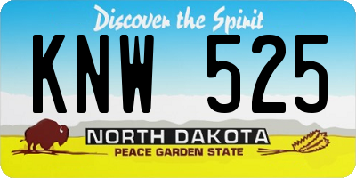 ND license plate KNW525