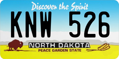 ND license plate KNW526