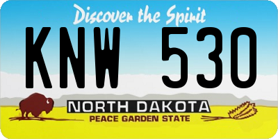 ND license plate KNW530