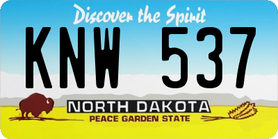 ND license plate KNW537