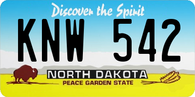 ND license plate KNW542