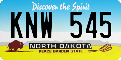 ND license plate KNW545