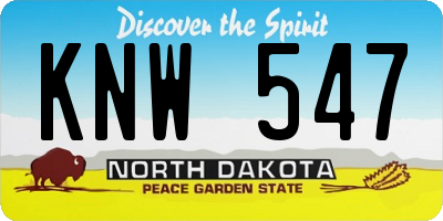 ND license plate KNW547
