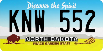ND license plate KNW552