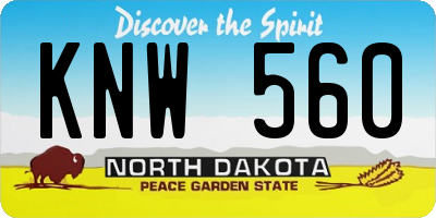 ND license plate KNW560