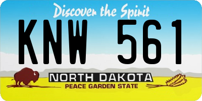 ND license plate KNW561