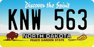 ND license plate KNW563