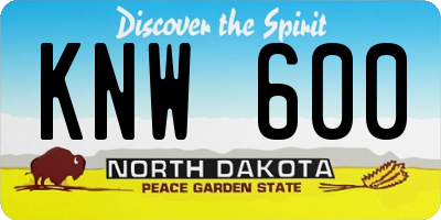 ND license plate KNW600