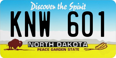 ND license plate KNW601