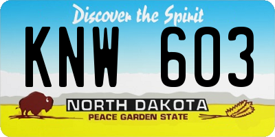 ND license plate KNW603