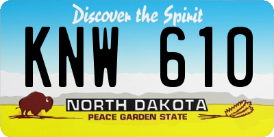 ND license plate KNW610