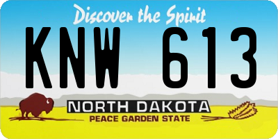 ND license plate KNW613