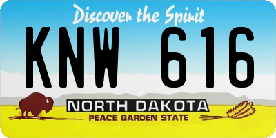 ND license plate KNW616