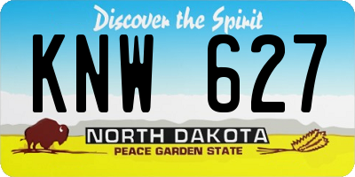 ND license plate KNW627
