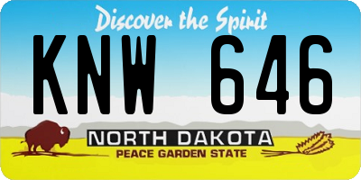 ND license plate KNW646