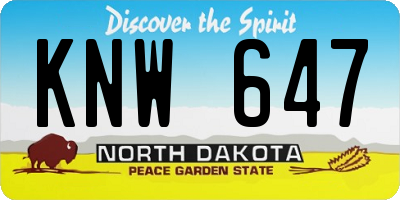ND license plate KNW647