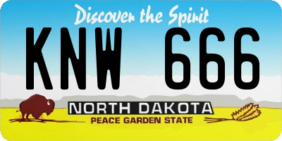 ND license plate KNW666