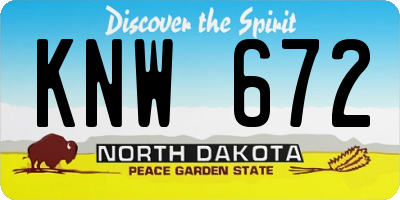 ND license plate KNW672