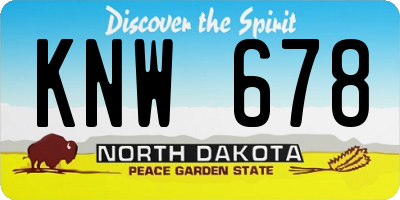 ND license plate KNW678