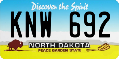 ND license plate KNW692