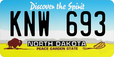 ND license plate KNW693