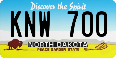 ND license plate KNW700